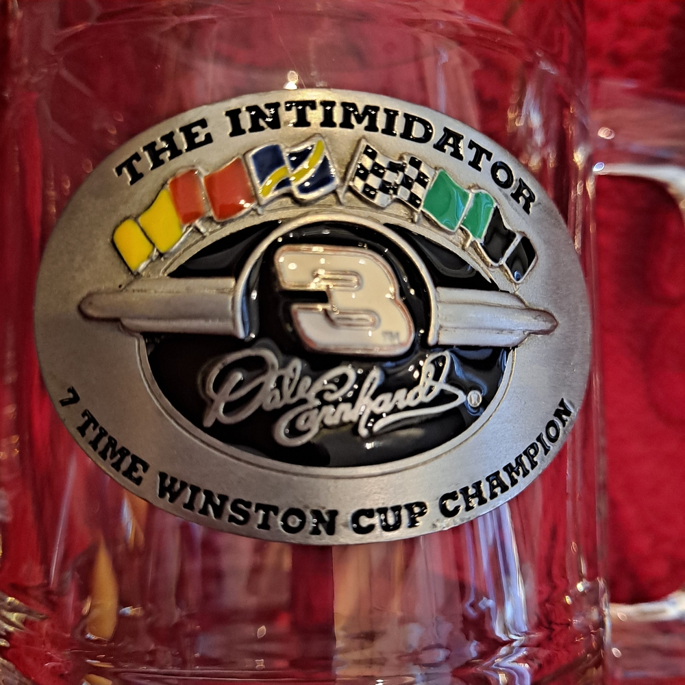 Dale Earnhardt Jr. The Intimidator NASCAR 1999 Glass Mug W/Pewter Emblem